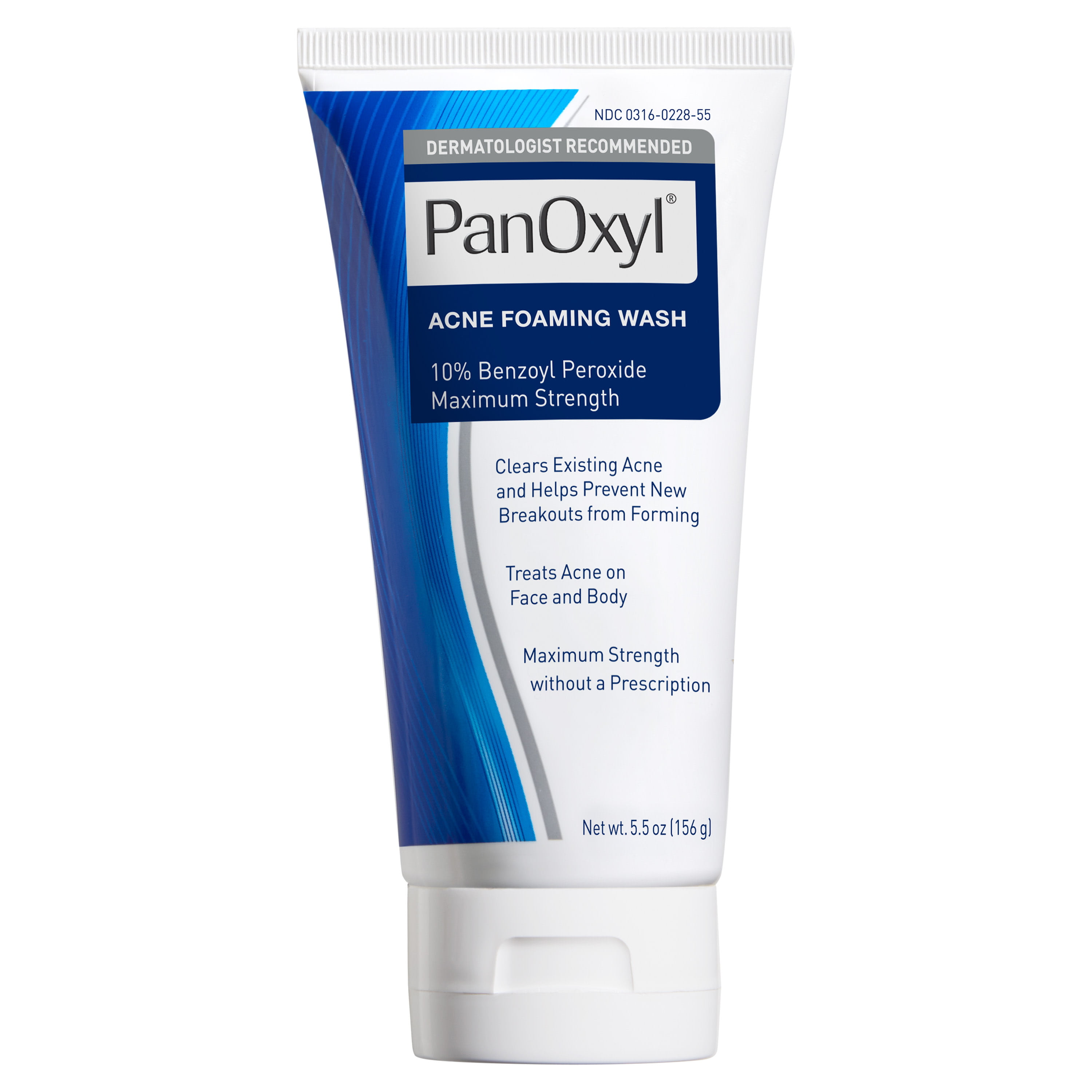 PanOxyl Max Strength Acne Foaming Wash, Face & Body, 10% Benzoyl Peroxide, All S