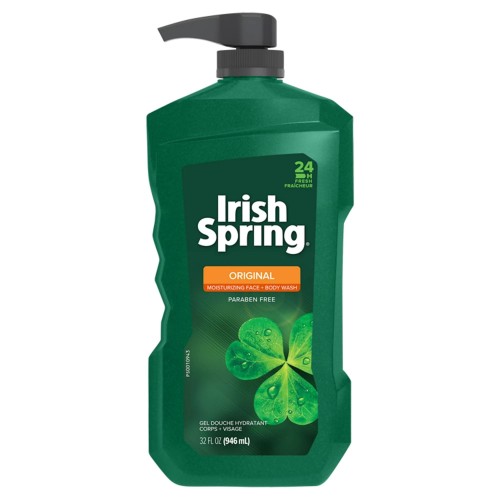 Irish Spring Original Men's Gel Face & Body Wash Pump, 32 fl oz.