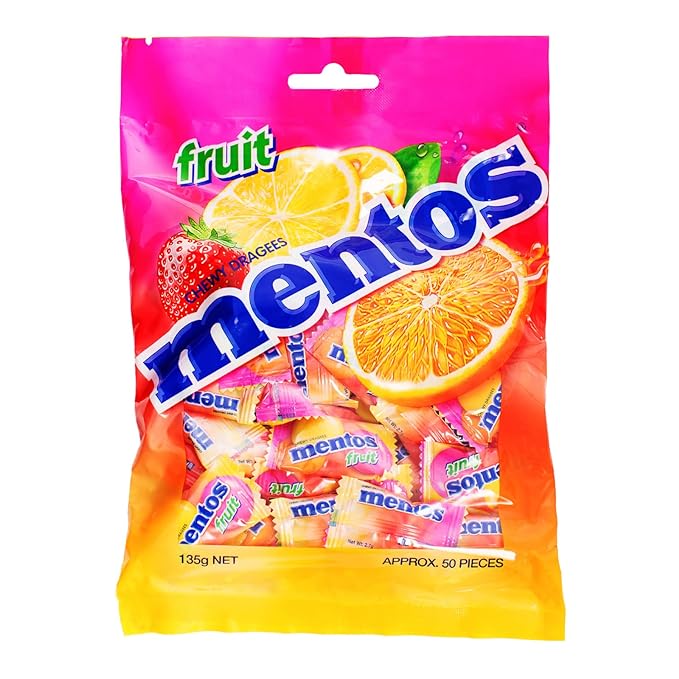 Mentos Chewy Dragees Fruit, 135g